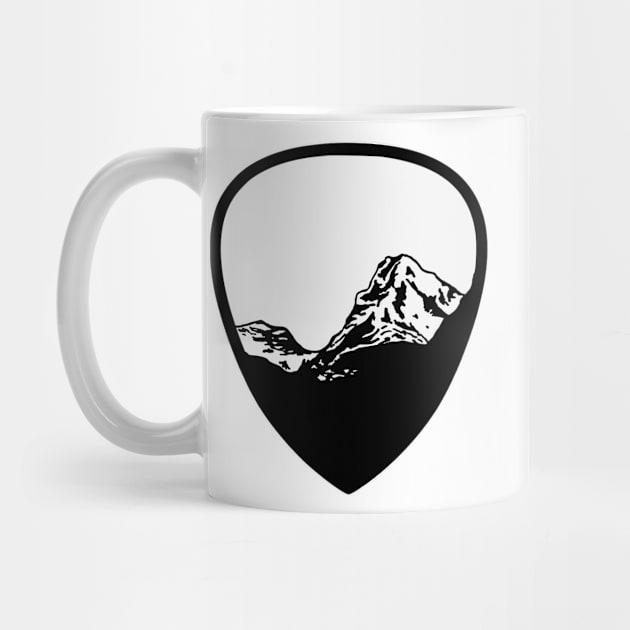 Guitar pick with mountains by theaspenridge